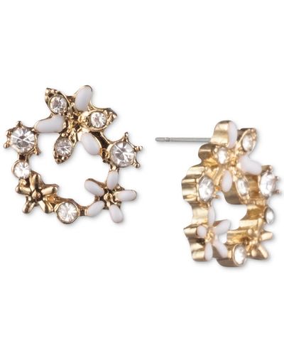 Lonna & Lilly Crystal Flower Open Stud Extra Small Earrings - White