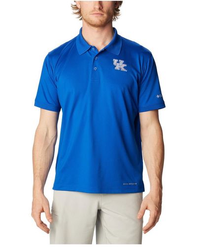 Columbia Kentucky Wildcats Pfg Tamiami Omni-shade Polo Shirt - Blue