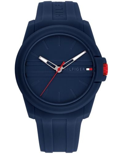 Tommy Hilfiger Quartz Silicone Watch 44mm - Blue
