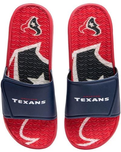 FOCO Houston Texans Wordmark Gel Slide Sandals - Blue