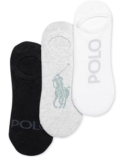 Polo Ralph Lauren 3-pk.tonal Logo Liner Socks - White