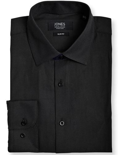 Jones New York Basket Weave Dobby Dress Shirt - Black