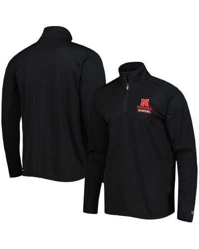 Champion Nebraska Huskers Textured Quarter-zip Jacket - Black