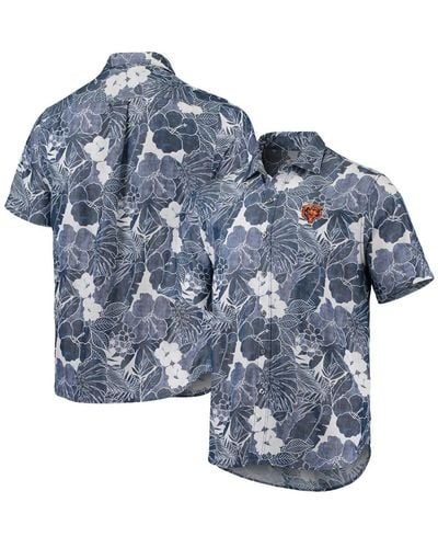 Tommy Bahama Chicago Bears Coconut Point Playa Floral Islandzone Button-up Shirt - Blue
