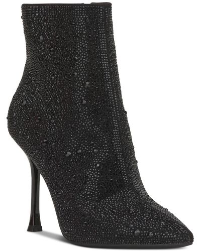 INC International Concepts Rakima Embellished Pointed Toe Dress Booties - Black