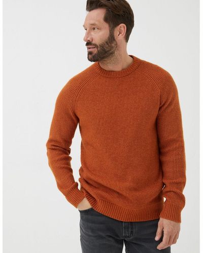 FatFace Hinton Crew Sweater - Orange