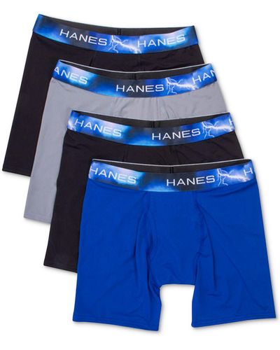Hanes Classics Ultimate® X-temp® 4-pk. Moisture-wicking Mesh Boxer Briefs - Blue