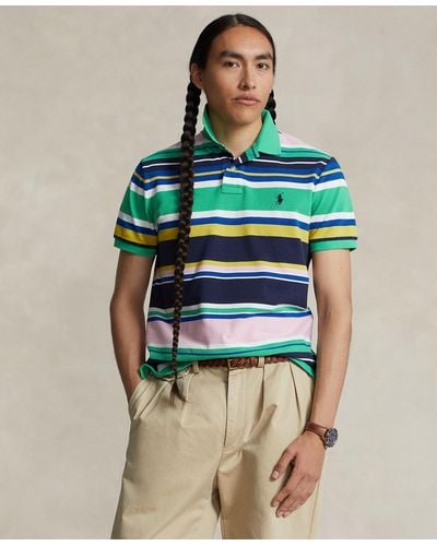 Polo Ralph Lauren Classic-fit Striped Mesh Polo Shirt - Green