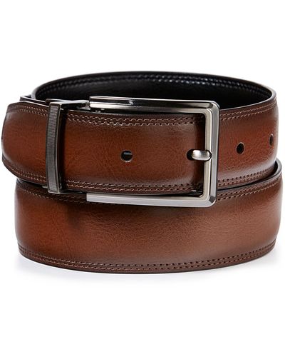 Perry Ellis Classic Reversible Leather Belt - Brown