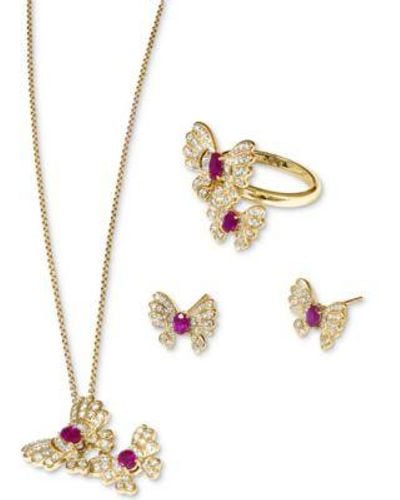 Effy Effy Ruby Diamond Butterfly Jewelry Collection In 14k Gold - Metallic