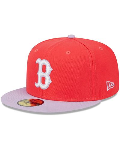 KTZ Red And Lavender Boston Red Sox Spring Color Two-tone 59fifty Fitted Hat