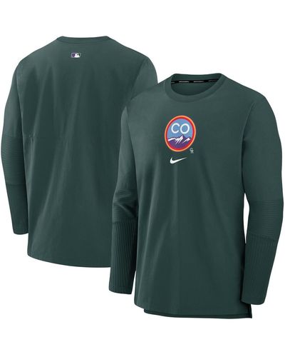 Nike Hunter Colorado Rockies Authentic Collection City Connect Player Tri-blend Performance Pullover Jacket - Green