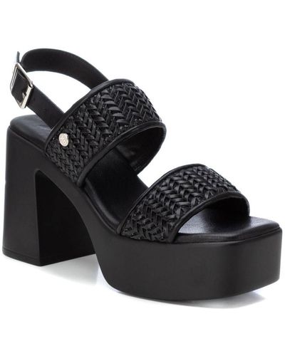 Xti Braided Strap Heeled Sandals - Black