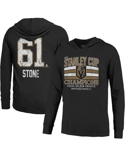 Majestic Threads Mark Stone Vegas Golden Knights 2023 Stanley Cup Champions Softhand Name And Number Pullover Hoodie - Black