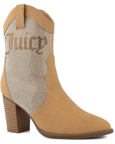 Juicy Couture Tamra Embellished Western Boots - Brown