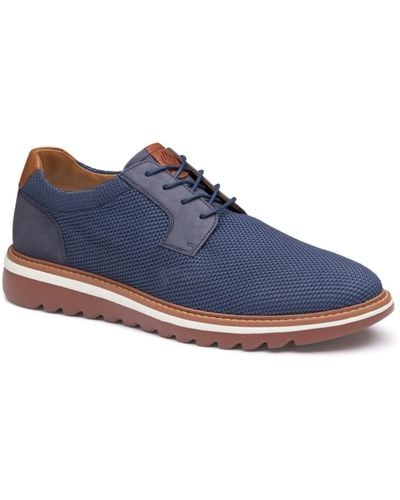 Johnston & Murphy Braydon Knit Plain Toe Casual Lace Up Sneakers - Blue