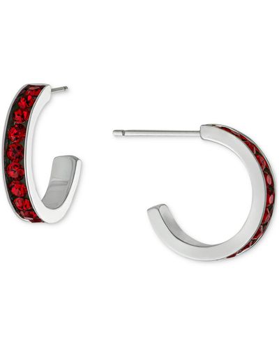 Giani Bernini Crystal Small Hoop Earrings - Red