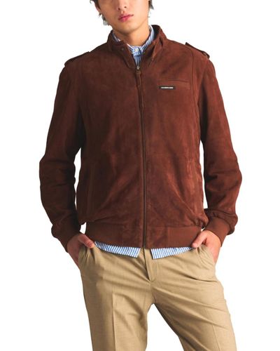 Members Only Soft Suede Leather Iconic Jacket - Brown