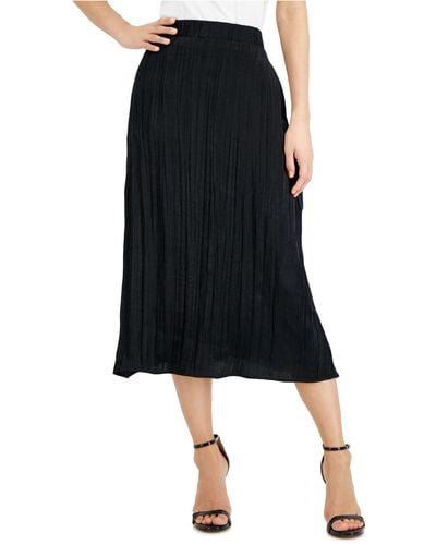 Alfani Crinkled Pull-on Skirt, Created For Macy's - Black
