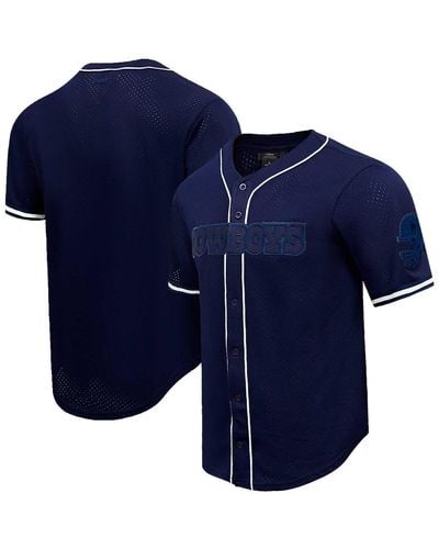 Pro Standard Dallas Cowboys Triple Tonal Mesh Button-up Shirt - Blue