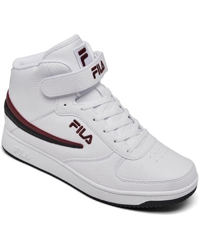 Fila A-high Stay-put Closure High Top Casual Sneakers From Finish Line - White