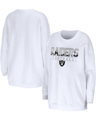 WEAR by Erin Andrews Las Vegas Raiders Domestic Pullover Sweatshirt - White