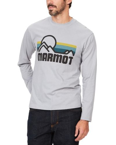 Marmot Coastal Logo Graphic Long-sleeve T-shirt - Gray
