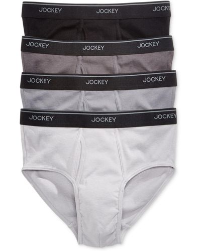 Jockey 4 Pack Essential Fit Staycool + Cotton Briefs - Gray