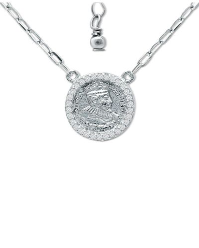 Giani Bernini Cubic Zirconia Coin Pendant Necklace - Gray
