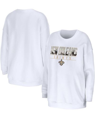 WEAR by Erin Andrews New Orleans Saints Domestic Pullover Sweatshirt - White