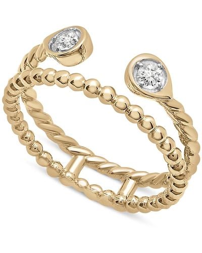 Wrapped in Love Diamond Double Band Cuff Ring (1/6 Ct. T.w. - Metallic