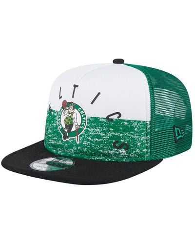 KTZ Boston Celtics Arch A-frame Trucker 9fifty Snapback Hat - Green