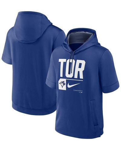 Nike Toronto Blue Jays Tri Code Lockup Short Sleeve Pullover Hoodie