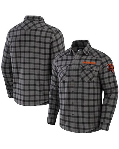 Fanatics Nfl X Darius Rucker Collection By Chicago Bears Flannel Long Sleeve Button-up Shirt - Black