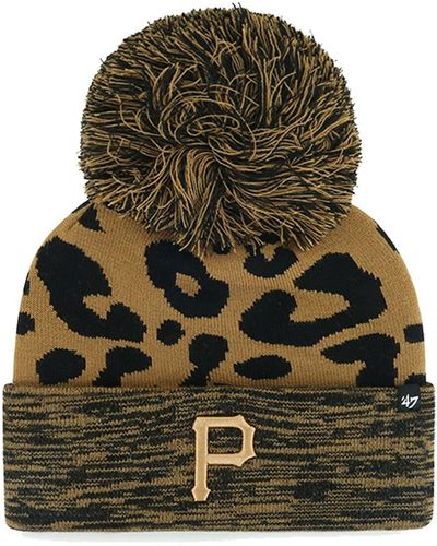 '47 Pittsburgh Pirates Leopard Rosette Cuffed Knit Hat - Green