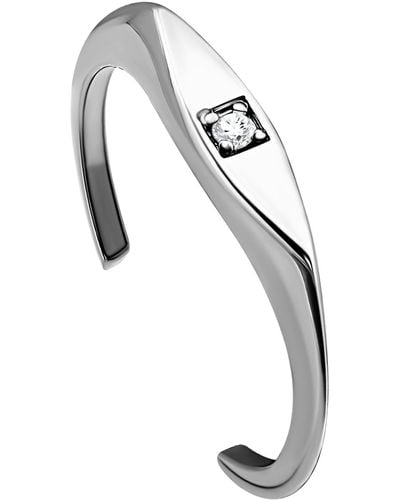 Giani Bernini Cubic Zirconia Signet Style Toe Ring - White