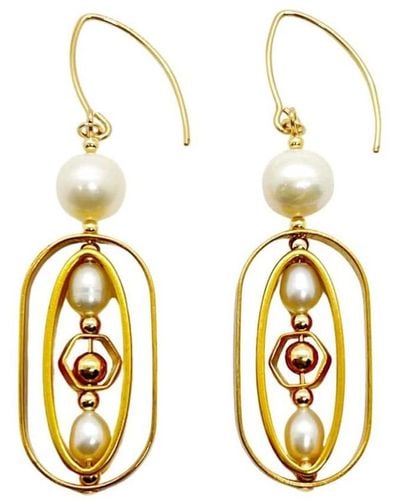 Aracheli Studio Pearls Geometric Earrings - Metallic