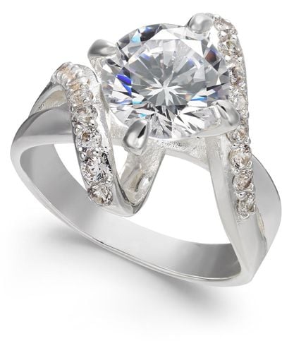 Charter Club Crystal Stone Bypass Ring - Metallic