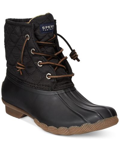 Sperry Top-Sider Saltwater Quilted Duck Booties - Black
