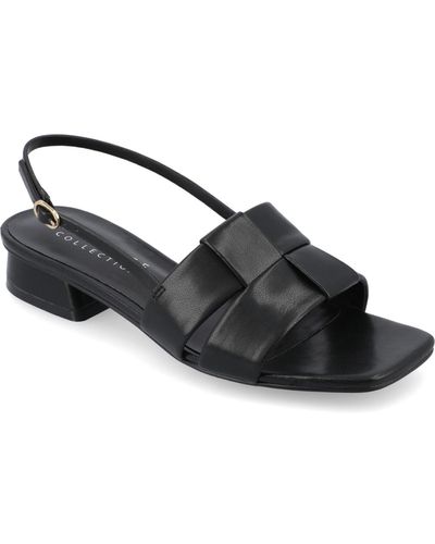 Journee Collection Tabatha Block Heel Slingback Sandals - Black