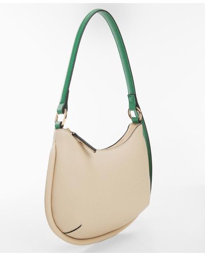 Mango Leather-effect Shoulder Bag - Natural