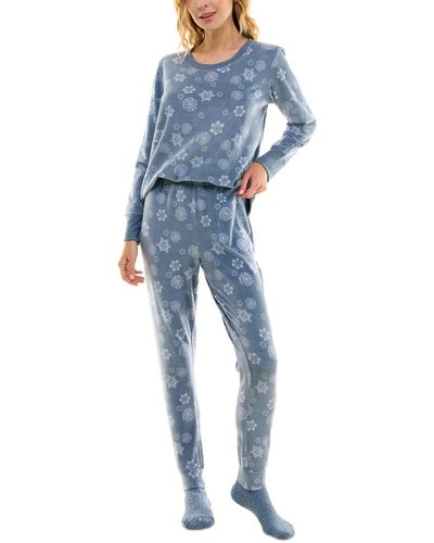 Roudelain 2-pc. Packaged Printed Pajamas & Socks Set - Blue