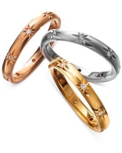 Marchesa Diamond Bands In 18k Gold Rose Gold Created For Macys - White
