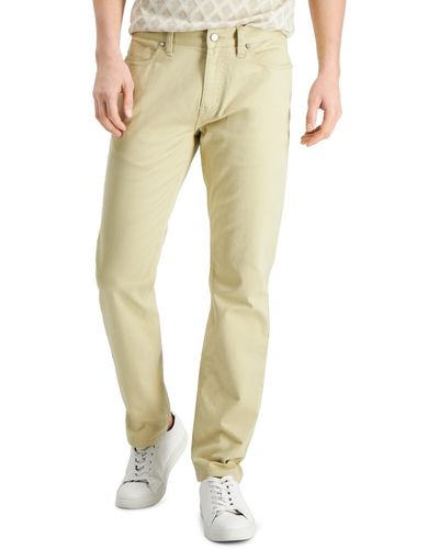 Alfani Five-pocket Straight-fit Twill Pants - Natural