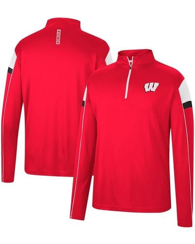 Colosseum Athletics Wisconsin Badgers Golf Match Quarter-zip Windshirt - Red