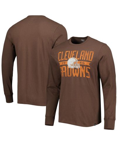 '47 Cleveland S Brand Wide Out Franklin Long Sleeve T-shirt - Brown