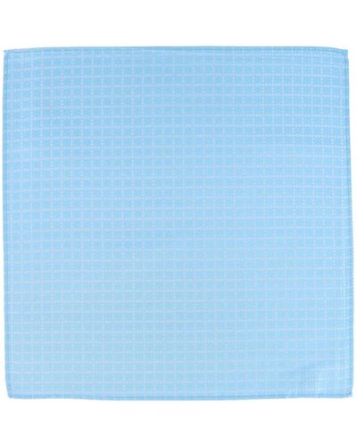 Trafalgar Rowan Geometric Pattern 12x12 Silk Pocket Square - Blue