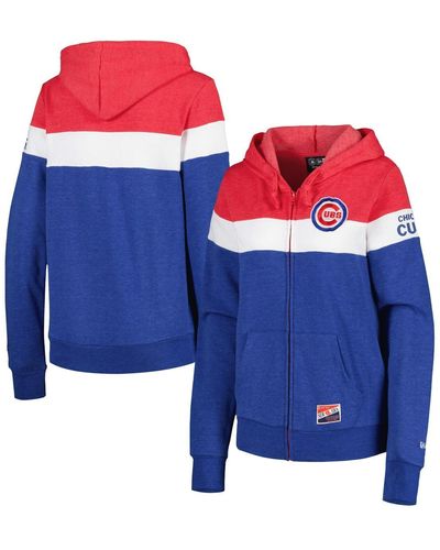 KTZ Chicago Cubs Colorblock Full-zip Hoodie Jacket - Blue