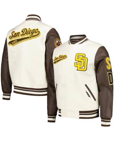 Pro Standard San Diego Padres Script Tail Wool Full-zip Varity Jacket - White