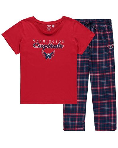 Concepts Sport Washington Capitals Plus Size Lodge T-shirt And Pants Sleep Set - Red
